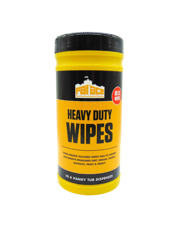 Tub of heavy duty cleaning wipes