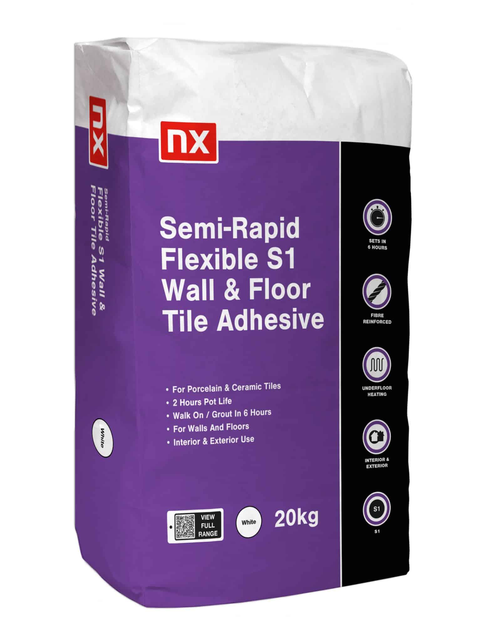 NX S1 Semi Rapid Wall & Floor Adhesive – White
